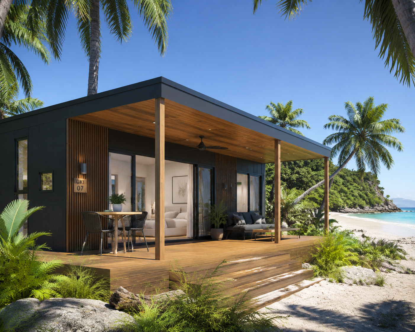 Great Keppel Island Hideaway Resort — Kinet modular cabin architectural rendering by DBI Architecture